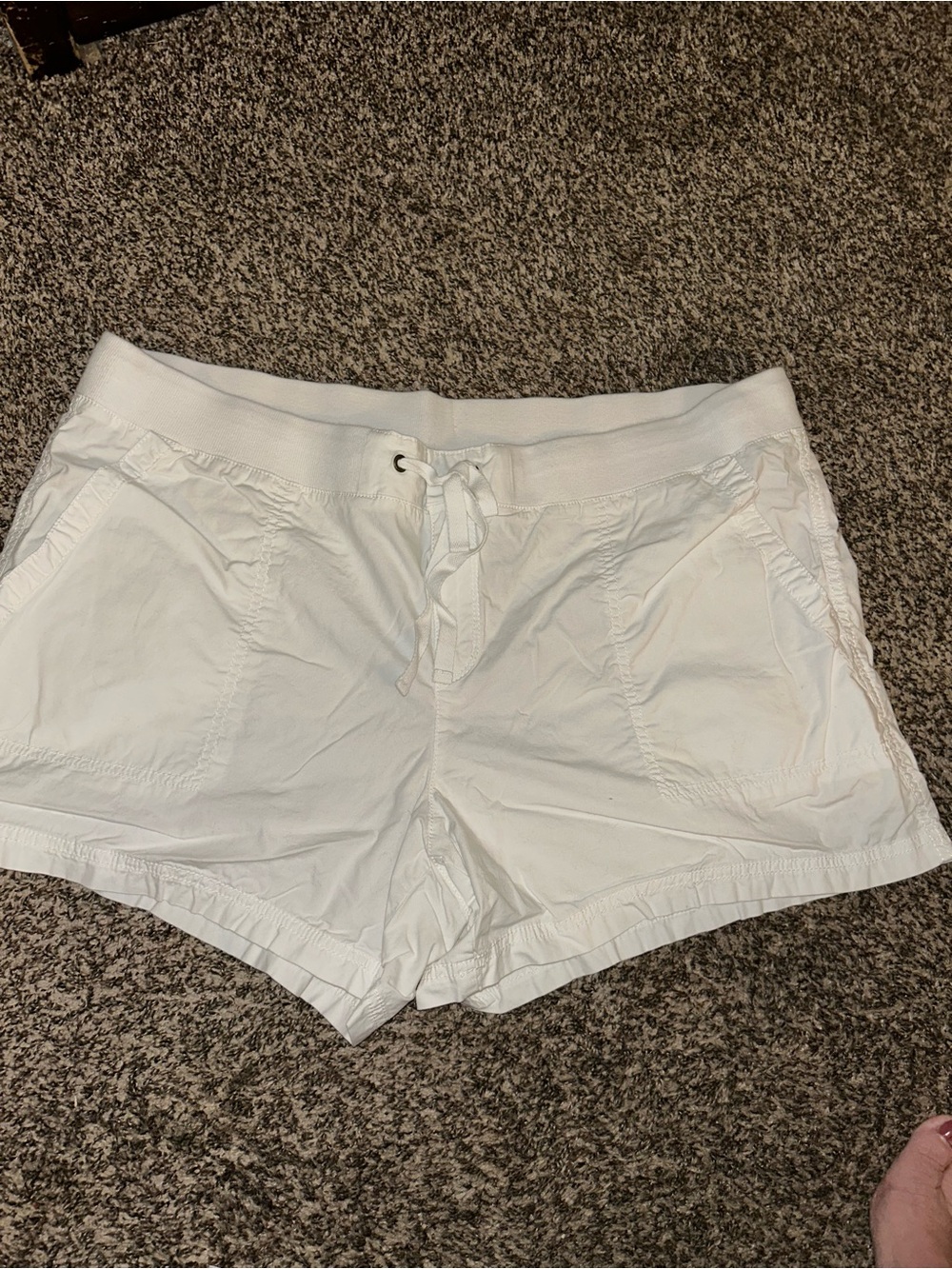 a.n.a White Drawstring Waist Athletic Shorts